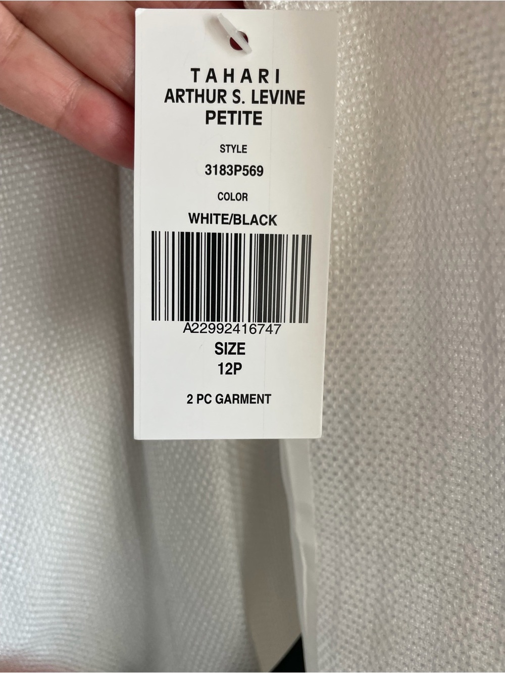 🆕 Tahari ASL White Two-Piece Skirt Suit with Black Trim - new with tags - Picture 4 of 4